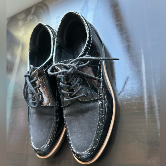 NEXT Forever Comfort Black Brogue Detail Chunky Sole Lace Up Loafer Shoes Size 5 - Picture 5 of 12